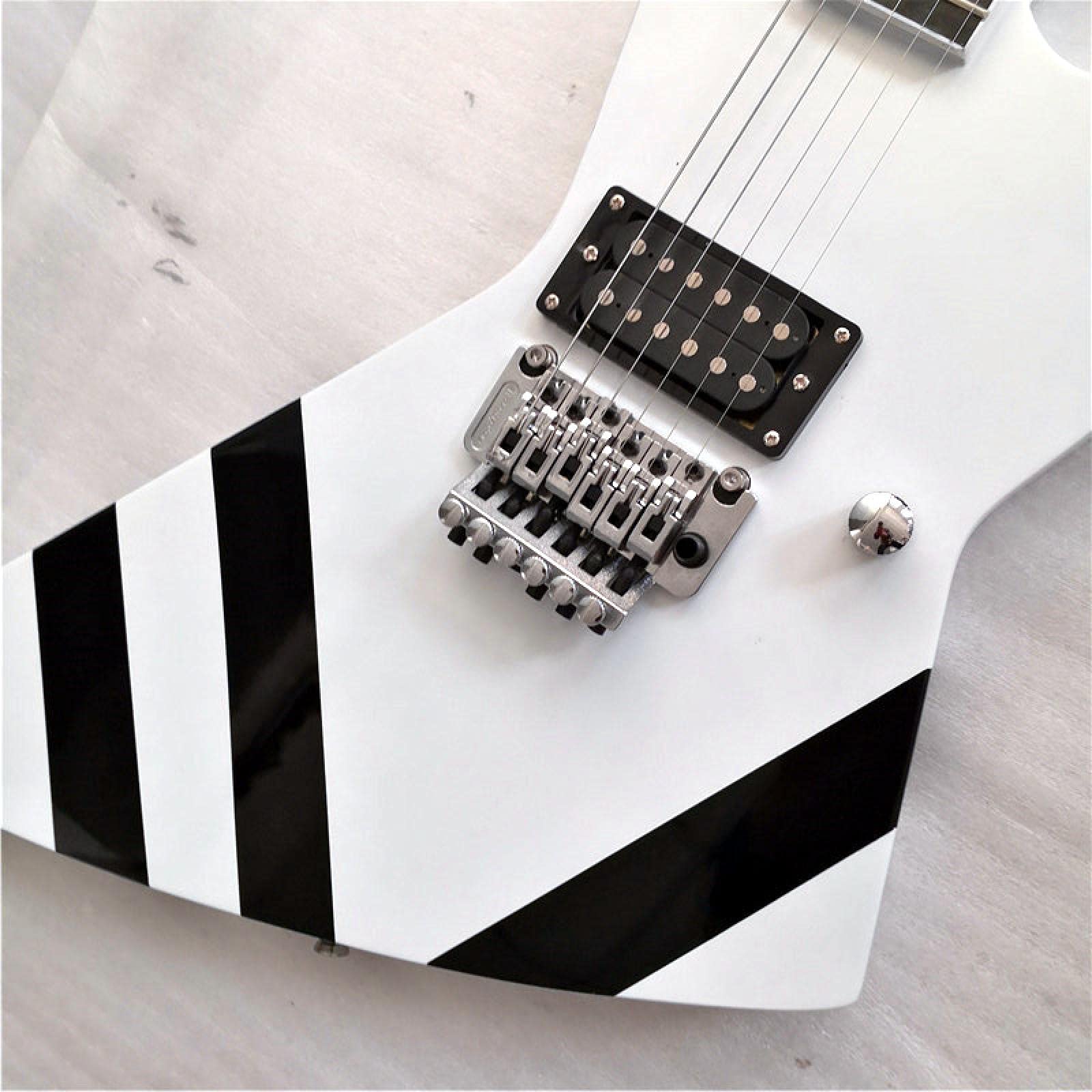 Chitarra elettrica di forma irregolare/chitarra dipinta a mano 38 pollici bianca
