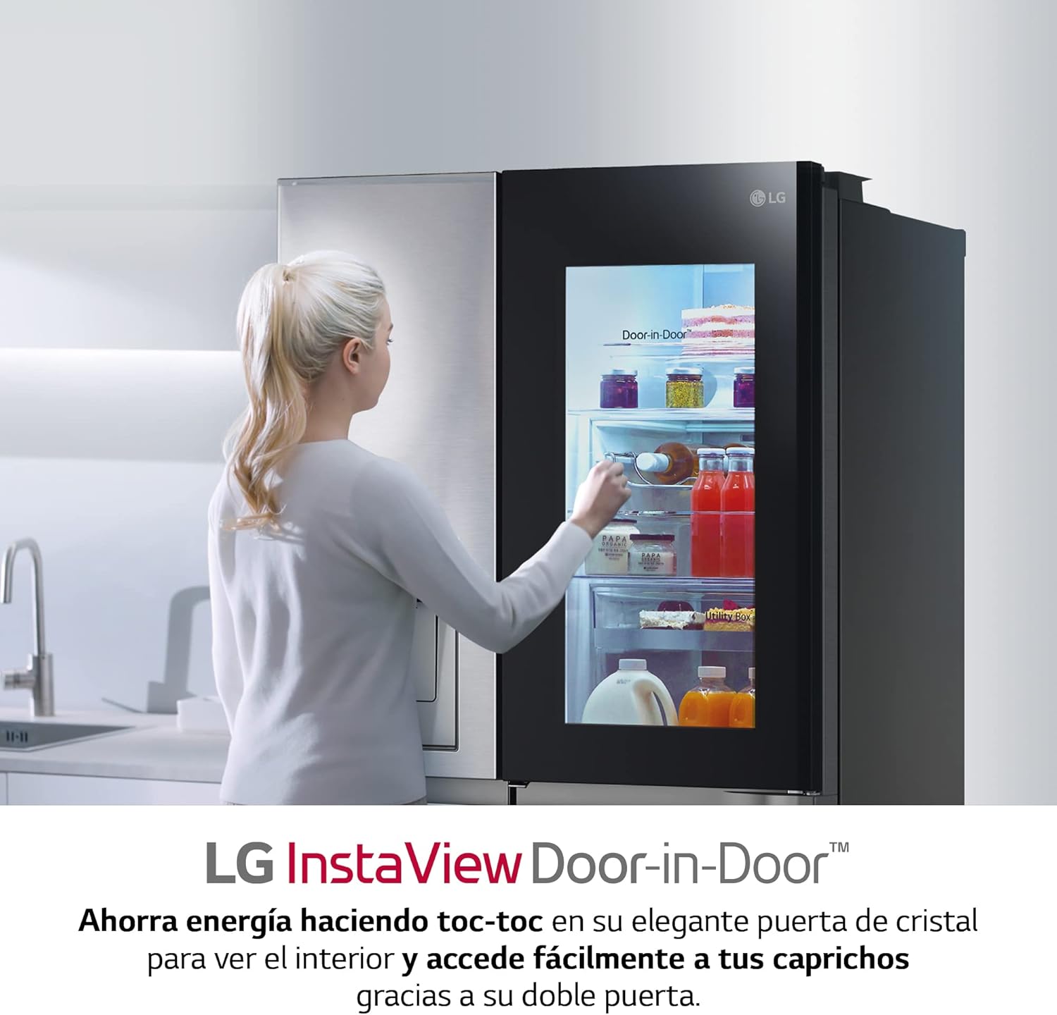 LG GSXV90MBAE side-by-side fridge with fixed water connection | InstaView [Classe di efficienza energetica E]