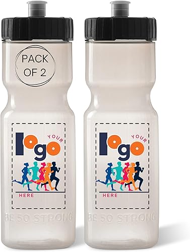 Miniatura 10 de Botellas de agua deportivas 50 Strong – Botellas de plástico reutilizables de 22 oz libres de BPA con tapa de tracción – Fabricadas en EE. UU.