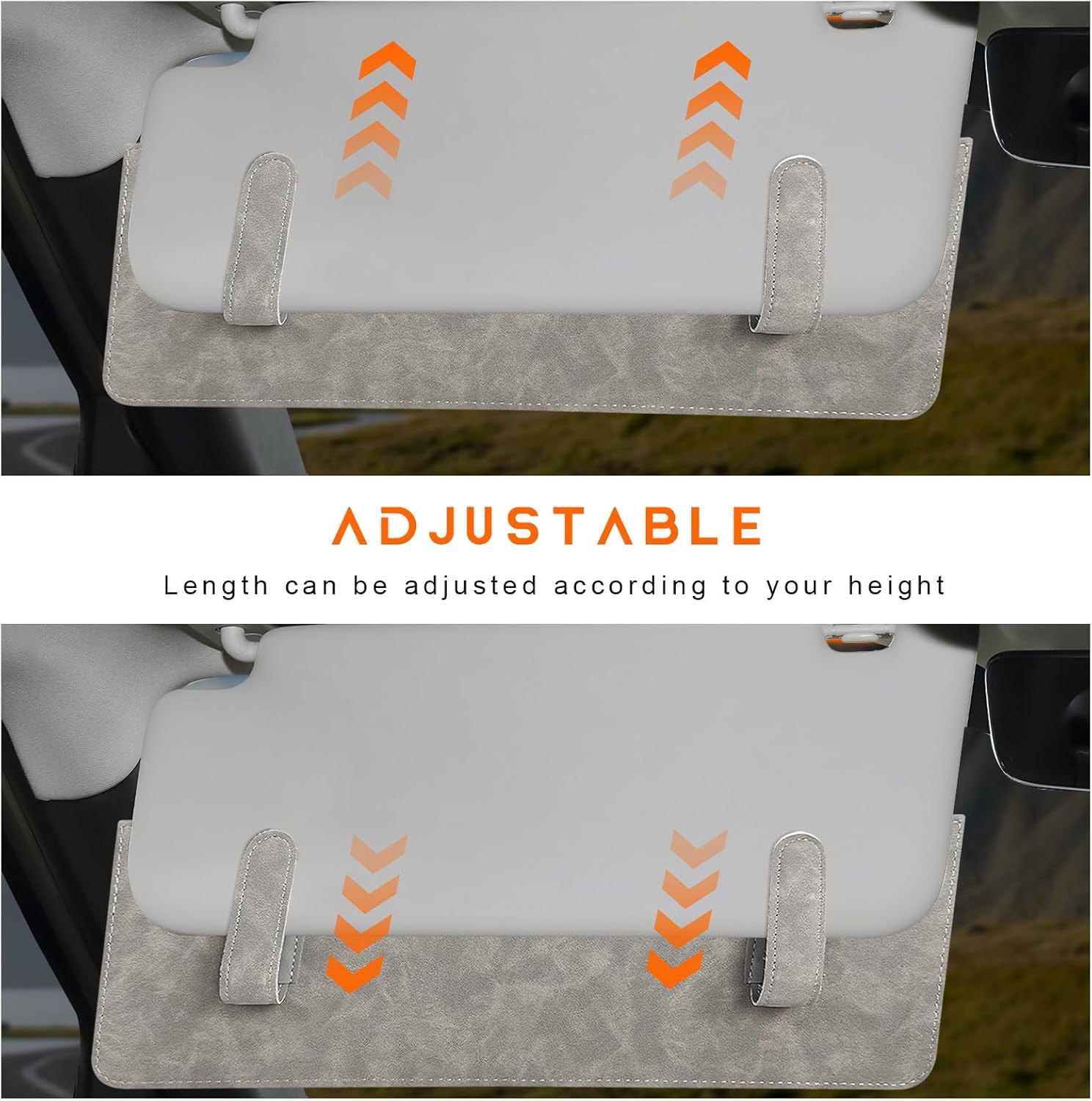 2 PCS Sun Visor Extender for Car, Anti-Glare Sunvisor Extension Shade Attachment for Safe Driving, Clip-On Sun Blocker Sunshade Extender Protect Driver Passenger from UV Rays (Spot Gray)