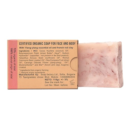Miniatura 7 de Soap Factory - Barra de jabón orgánico con Ylang Ylang jabón natural para la cara y el cuerpo para hombres y mujeres limpiador facial 100 natural