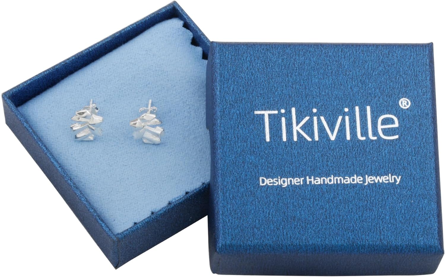 Handmade 925 Sterling Silver Origami Bunny Rabbit Stud Earrings for Women - Image 6