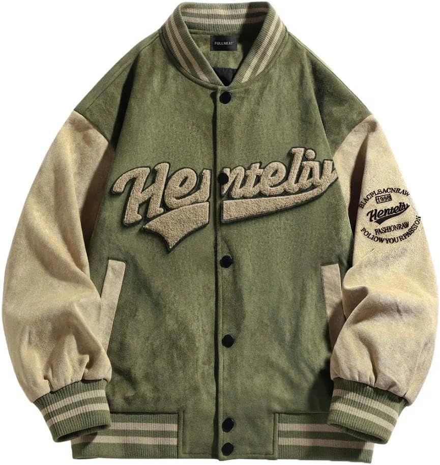 Men's Baseball Jacket Retro Sporty Style, Perfect for Fall & Winter Streetwear, Casual & Daily Wear Unisex