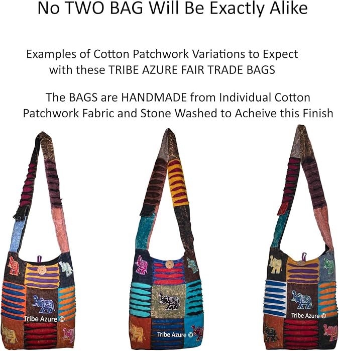 Hobo Colorful Shoulder Bag Women Sling Slouch Hippie Boho (Elephant)