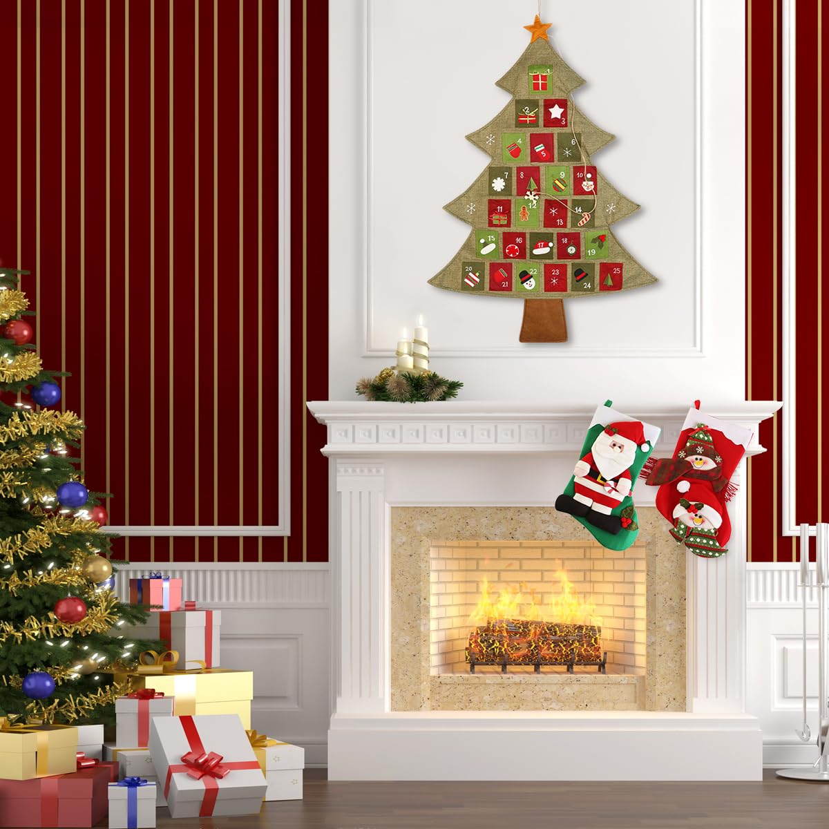Bestonzon Calendario de Adviento de Navidad 64x89 cm