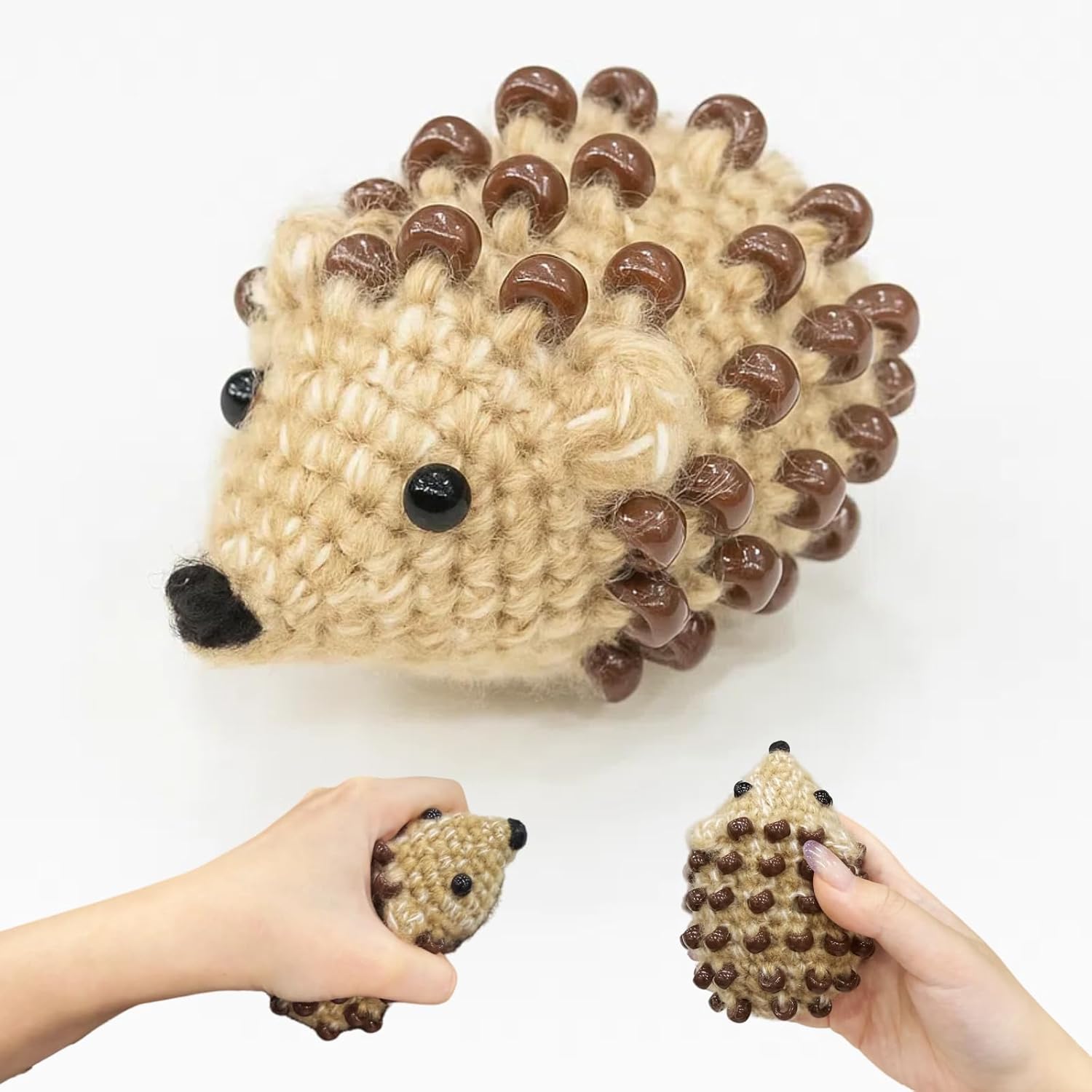 Handmade Beaded Fidget Hedgehog Crochet Sensory Toy with Adoption Certificate - Autism ADHD Stress Relief