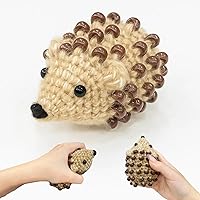 Handmade Beaded Fidget Hedgehog Crochet Sensory Toy with Adoption Certificate - Autism ADHD Stress Relief