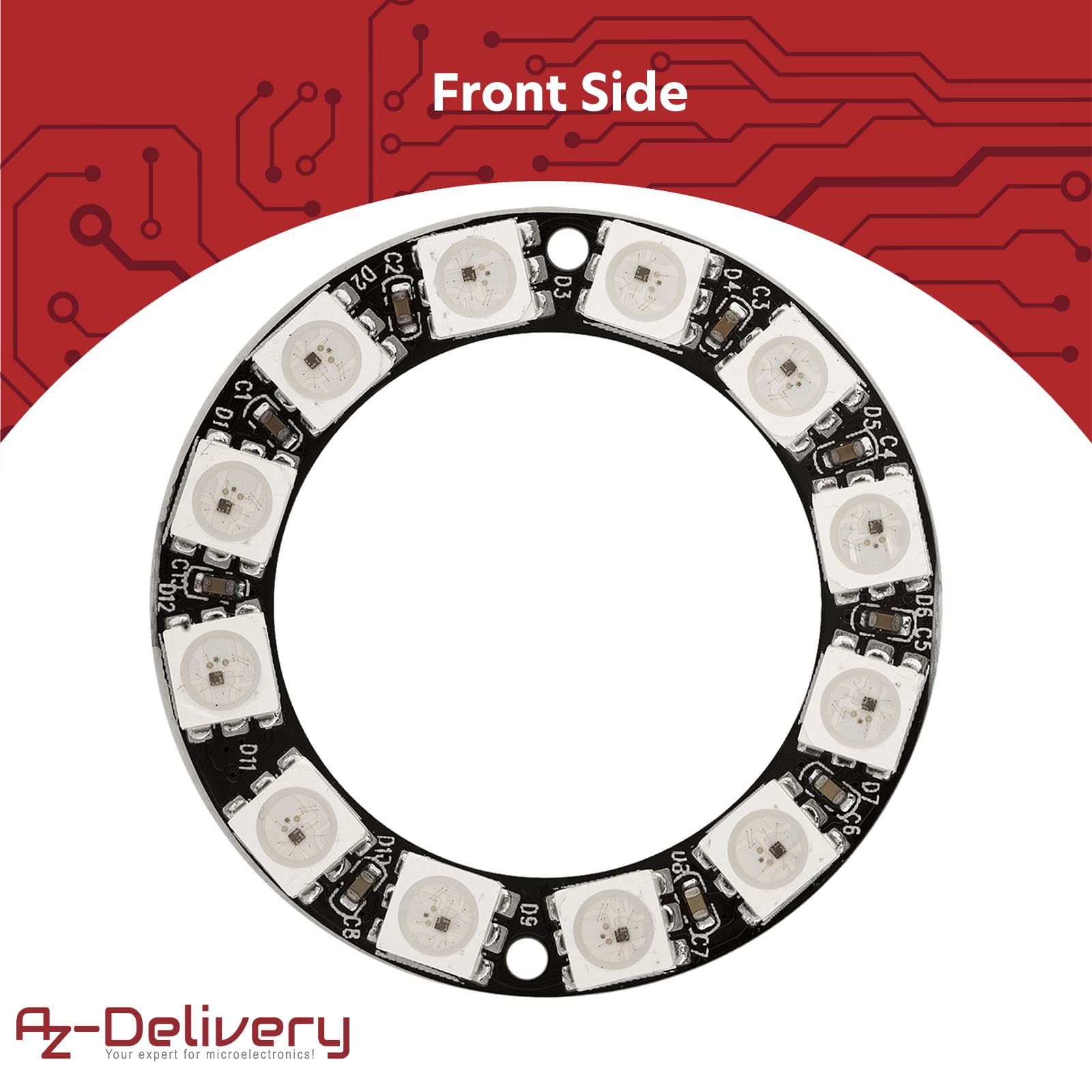 Set Di Anelli Neopixel Con 8/12/16/24 Anelli WS2812 RGB LED - Negozio Online Di Elettronica - Foto 5