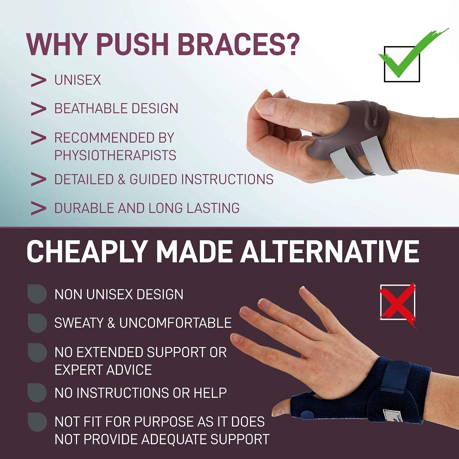 Soporte para pulgar. PUSH Ortho THUMB Brace CMC. Mano izquierda talla 0. (15 cm a 17,50 cm)