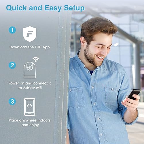 Miniatura 6 de ANMEATE Cámara de seguridad 3K 5MP, cámara para mascotasperrobebé con aplicación de teléfono, visión nocturna a color, seguimiento automático