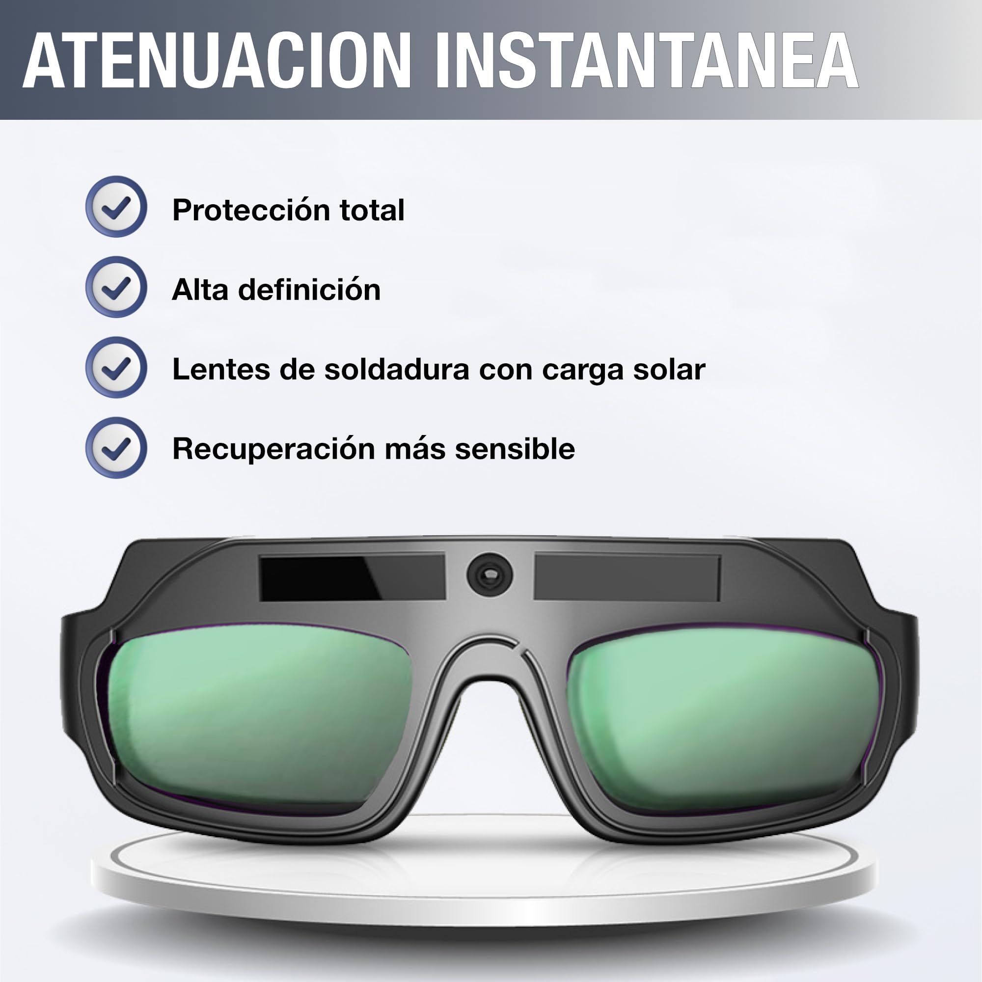 Gafas de Soldadura con Oscurecimiento Automático Ajustables para Energía Solar + 11 Protectores de Repuesto + Correa de Sujeción + Funda - Gafas Proteccion Trabajo y Construccion| 3-Stars