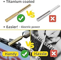 Vista 9 de Electric Chainsaw Sharpener Kit with 6 Titanium-Coated Diamond Bits - Handheld Chain Saw Sharpener Tool for All Chains - No Removal Required, Easy