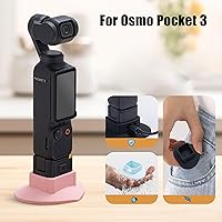 Vista 4 de PCTC Osmo Pocket 3 - Soporte de escritorio antideslizante de silicona + 4 unidades de protector de lente de vidrio templado, kit de accesorios solo