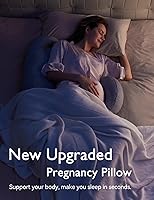 Vista 2 de Momcozy Almohadas de embarazo, original en forma de F, con cubierta de capa de aire, color gris