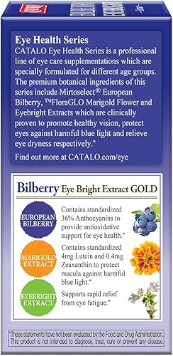 Miniatura 3 de CATALO - Extracto de arándano Eyebright, cuidado de la visión vegetariana fundamental para mejorar la sequedad de los ojos con arándano europeo,