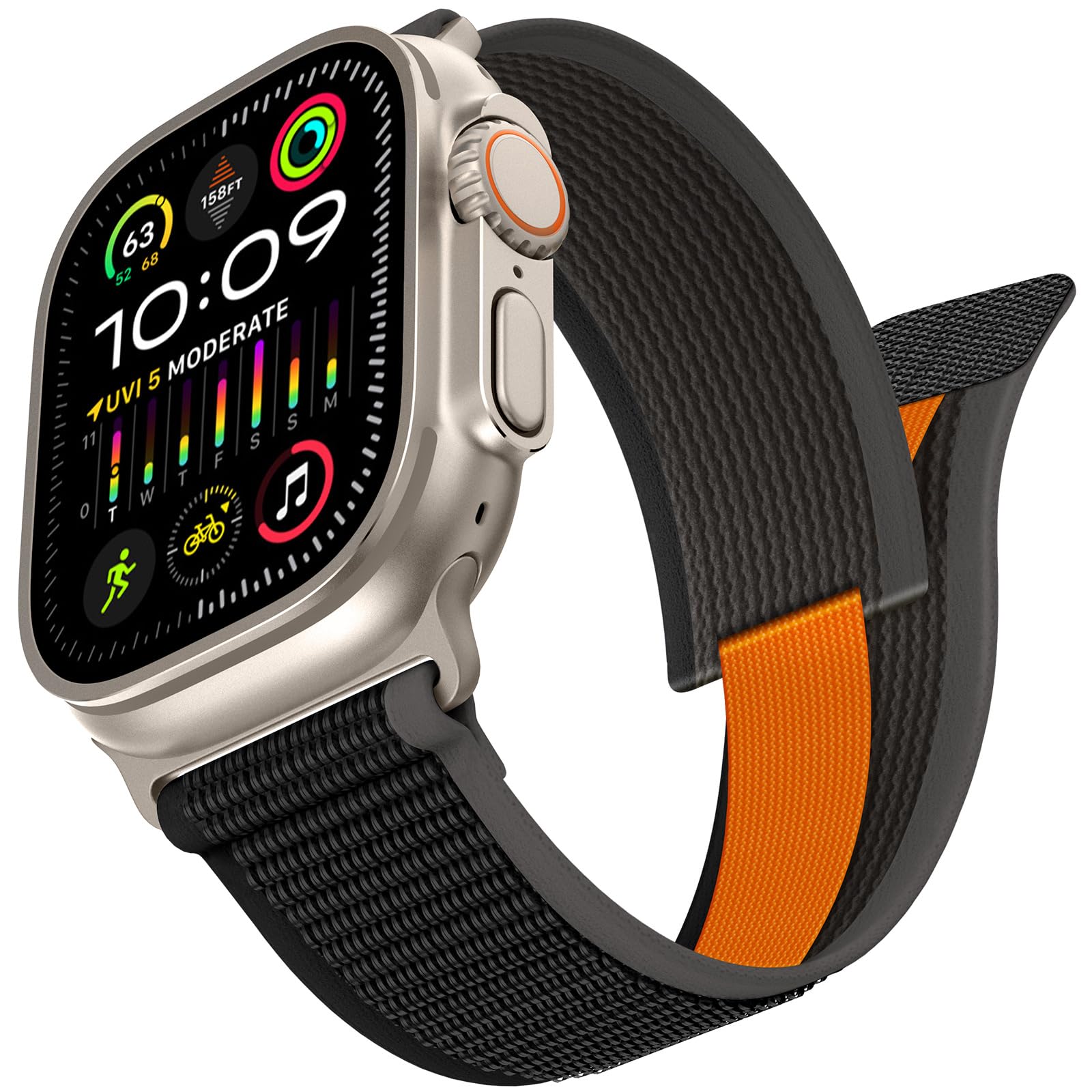 NewWaysTrail Loop Nylon Band Compatible for Apple Watch Ultra Band Ultra 2 Series 9 Series 8 Series7 SE 6 5 4 3 2 1