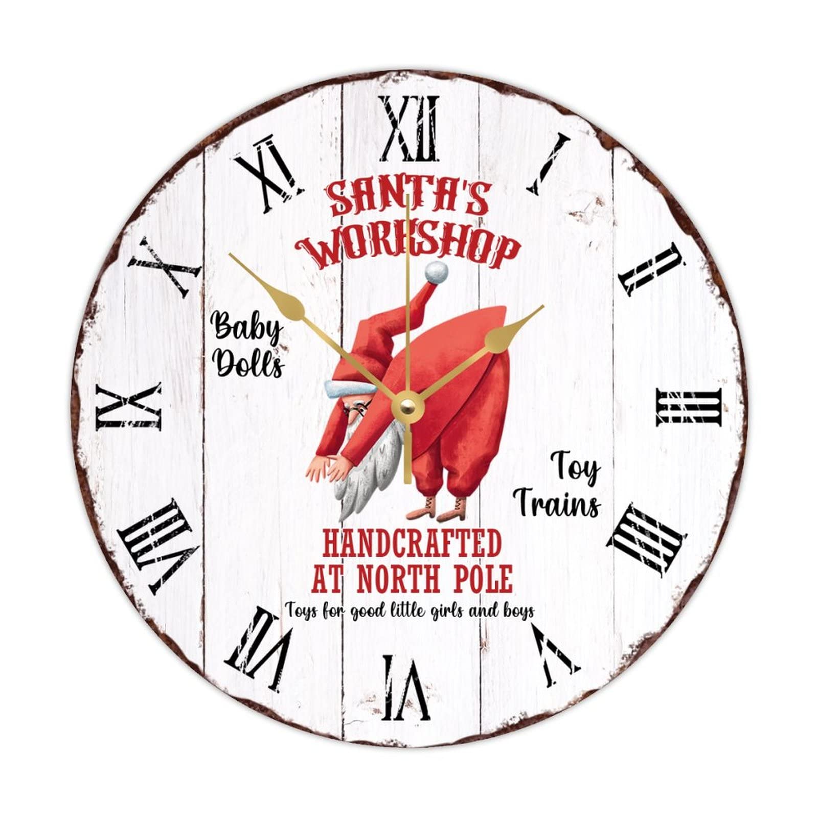 Horloge murale ronde en bois de 38 cm silencieuse pour décorer votre salon