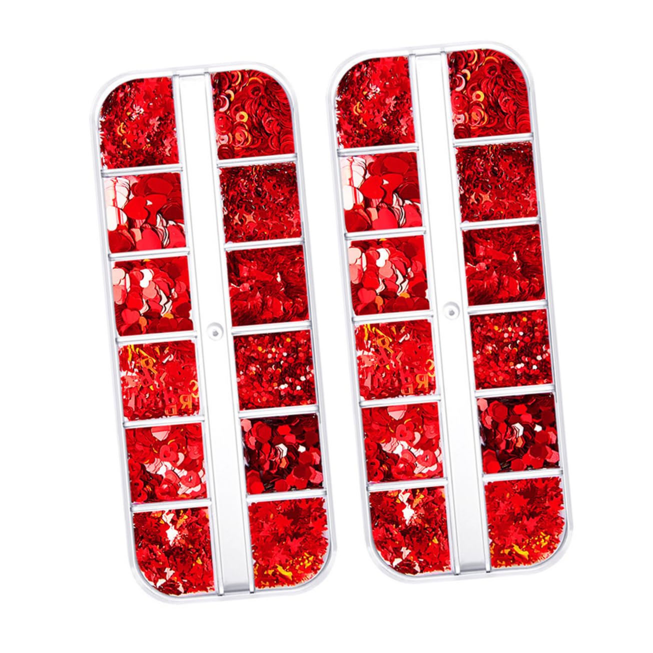 FRCOLOR Valentine's Day Red Heart Glitter Nail Art Sequins for Nail Decoration Nail Art Stickers and Accessories for Creative Manicure Designs