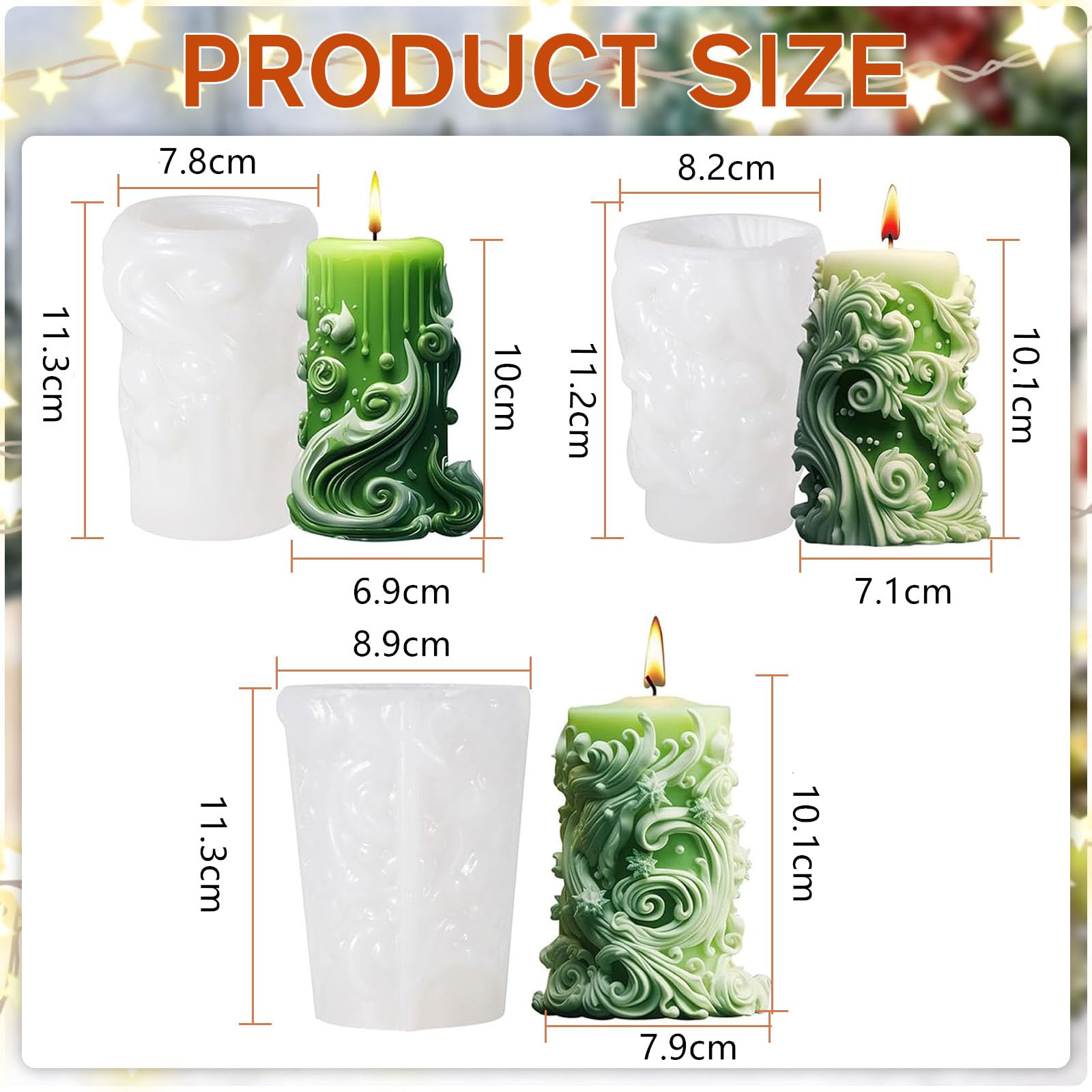 Moule à Bougie En Silicone Père Noël, Bricolage Fait à La Main, Bougie D'aromathérapie, Artisanat De Gypse, Cadeau De Noël