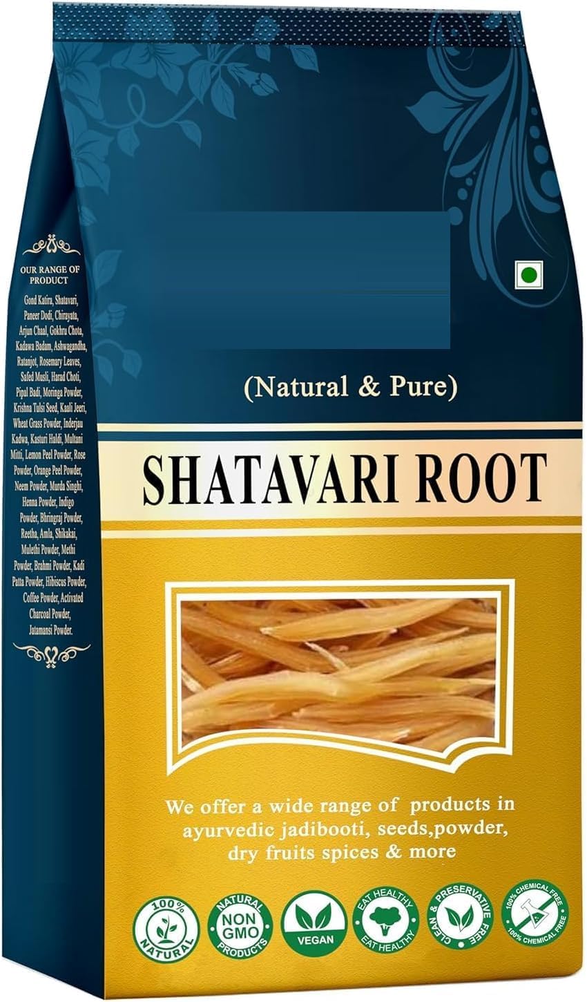 MI Shatavari Root 200 Gr Raw Indian Asparagus Racemosus Yellow Shatawar Natural Satavar | FSSAI, GMP, ISO Certified