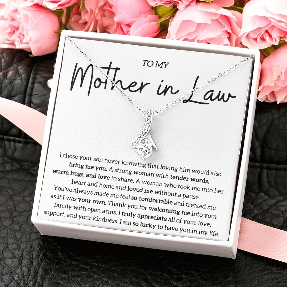To My Mother in Law Necklace, Personalized Gifts from Daughter in Law, Mothers Day Gifts For Boyfriends Mom From Girlfriend, Best Christmas Birthday Present Idea - Image 2