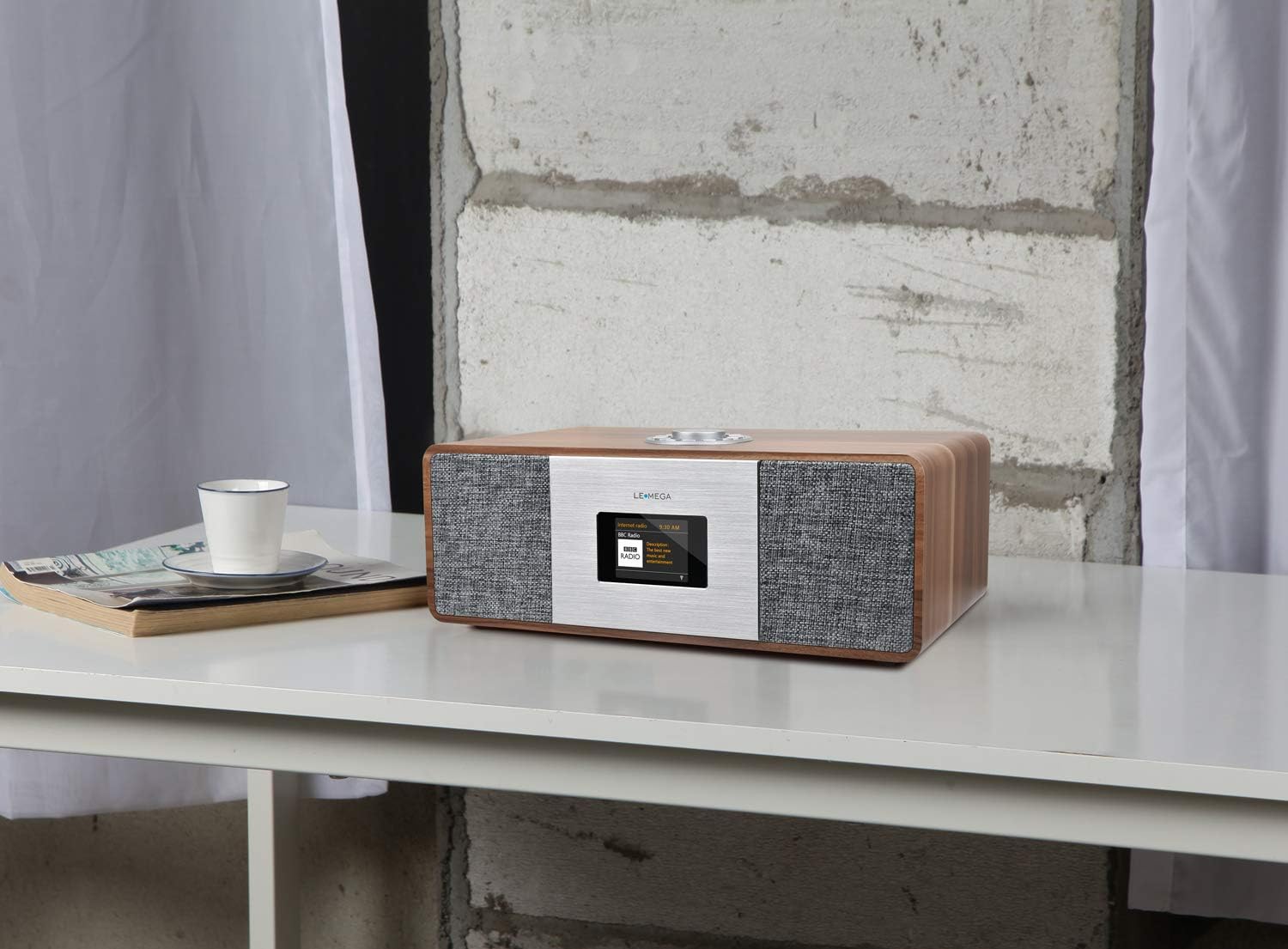 LEMEGA MSY3 Music System,WIFI Internet Radio,FM Digital Radio,Spotify Connect,Bluetooth Speaker,Stereo Sound,Wooden Box,Headphone-out,Alarms Clock,40 Pre-sets,Full Remote and App control-Walnut Finish : Everything Else
