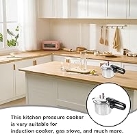 Vista 7 de DOITOOL Aluminum Pressure Cooker 16cm/6.3inch Bottom Small Pressure Cooker for Gas Stove Induction for Home Cooking, Silver