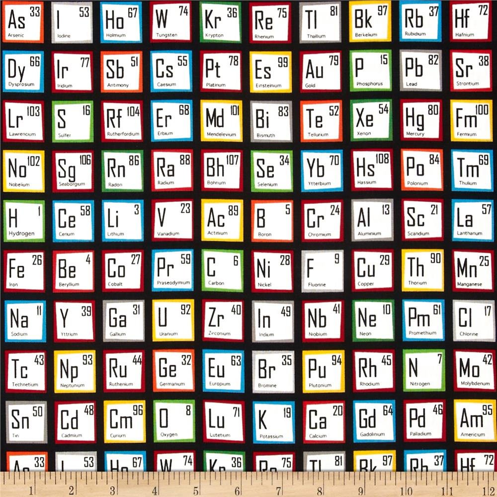 Robert KaufmanScience Fair Periodic Table Multi Fabric by The Yard, Multicolor