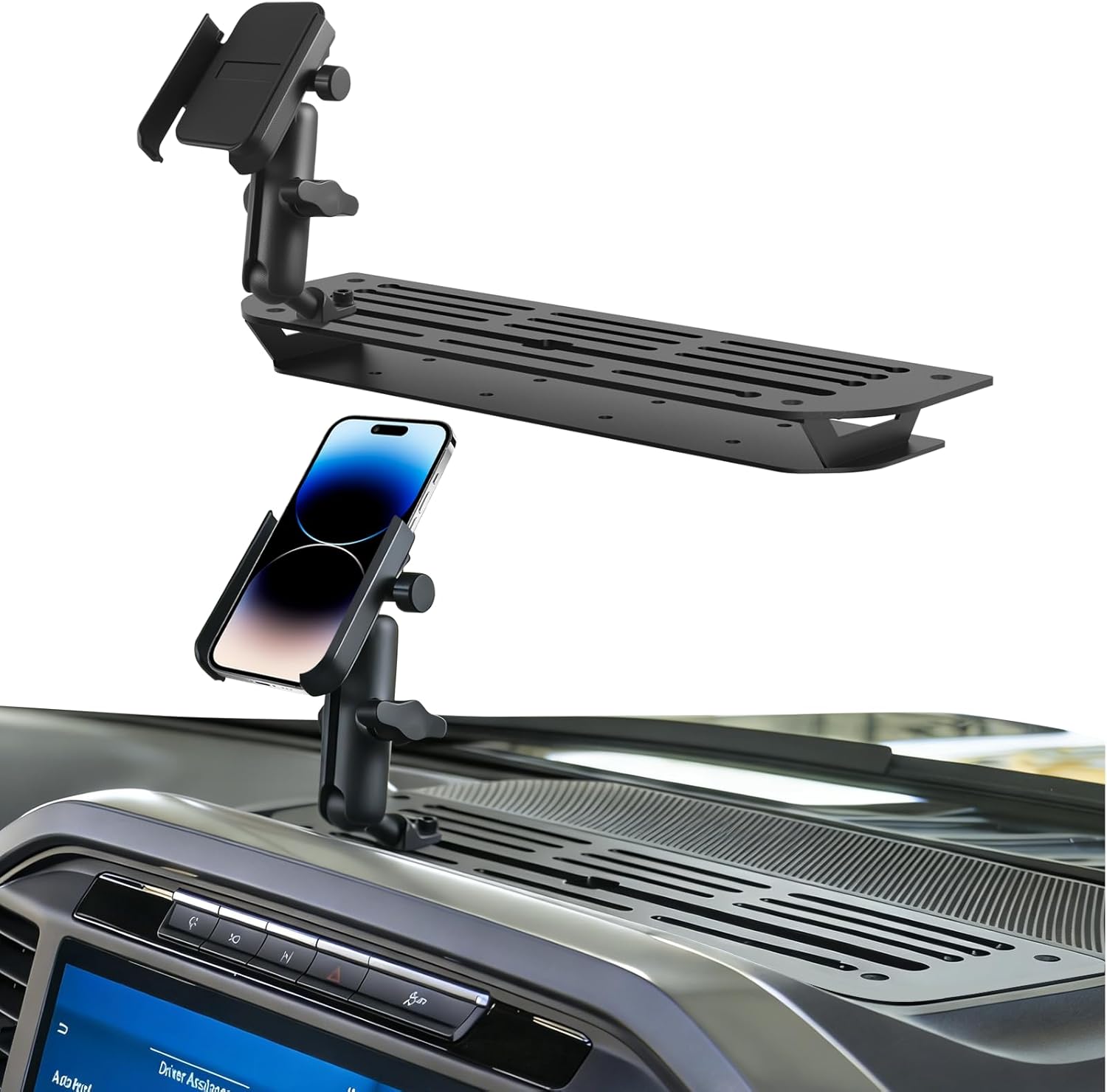 Ford F-150 Metal Dash Board Mount (Fit 2021-2025 F-150/Raptor),Super Duty Shakeproof Dash Mount Holder Cool Ford Accessory﻿-Single Phone Holder