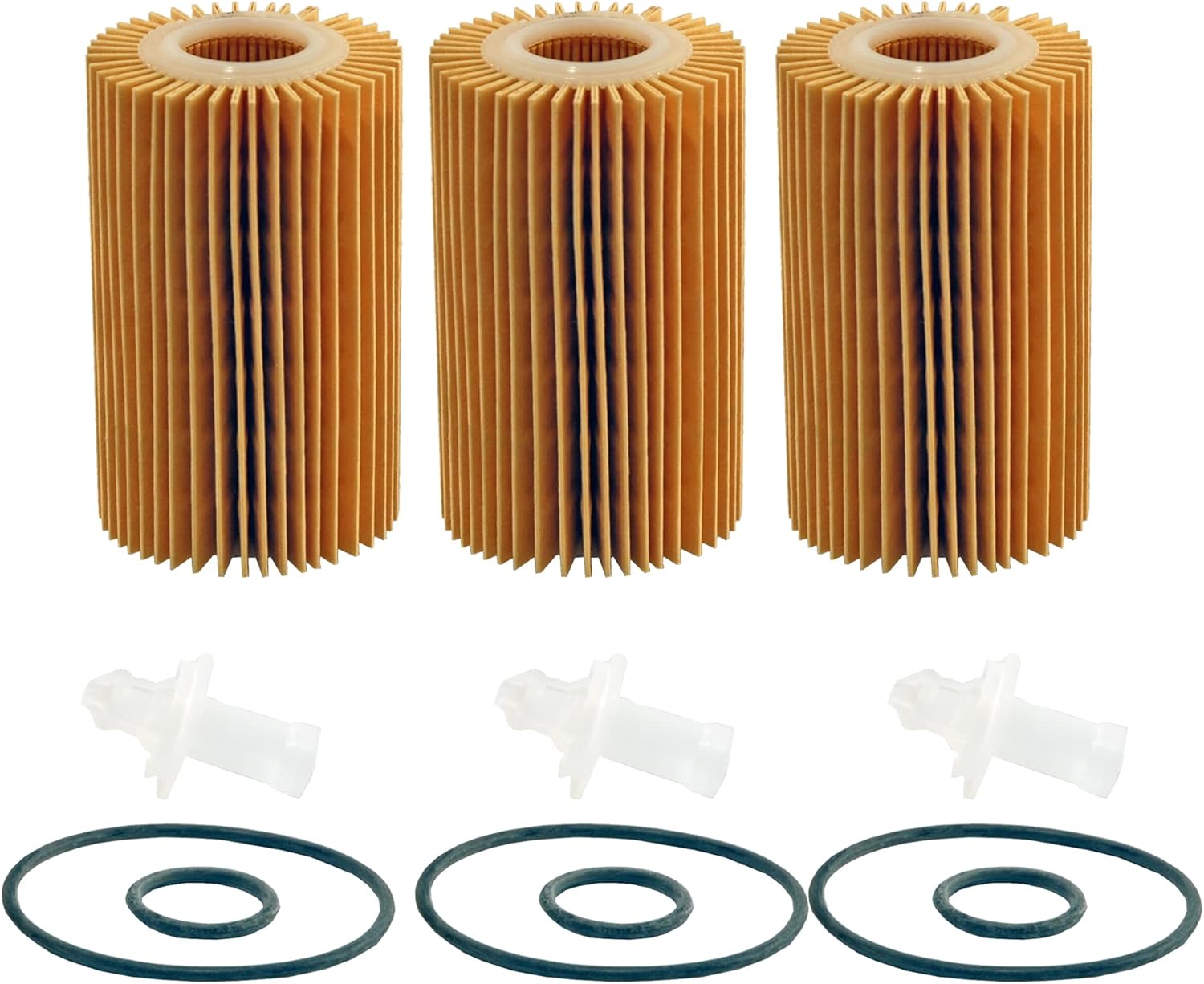 Set of 3 Engine Motor Oil Filters For Lexus Toyota Land Cruiser LS600h LX570 Sequoia Tundra 1794 Edition Base Heritage L Limited Nightshade Platinum SR SR5 Trail TRD Pro Sport StdAsp AutoCVT