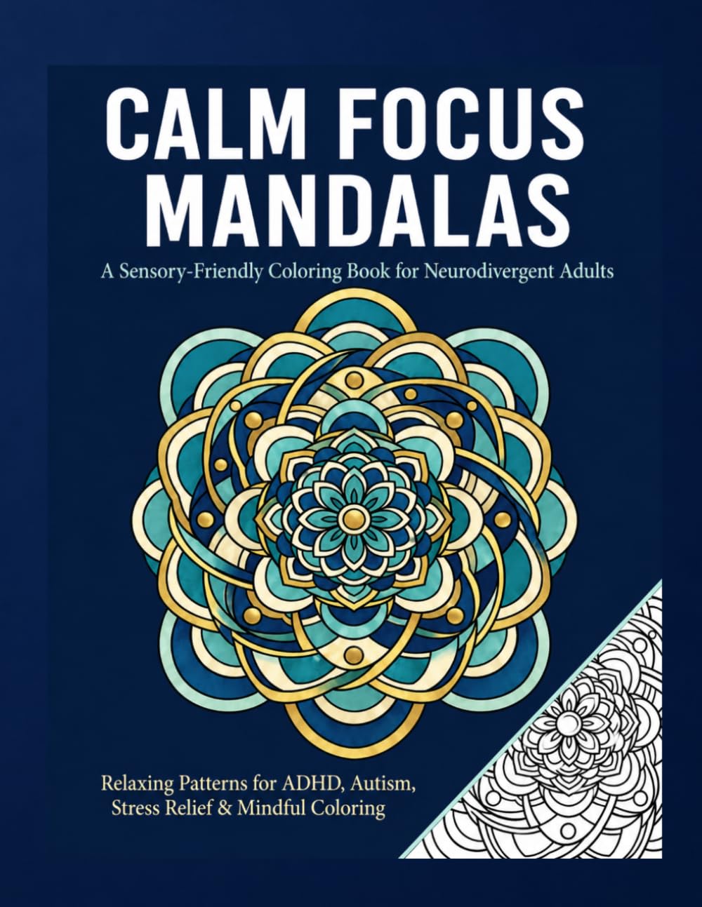 Calm Focus Mandalas: A Sensory-Friendly Coloring Book for Neurodivergent Adults (Mandala Collection)