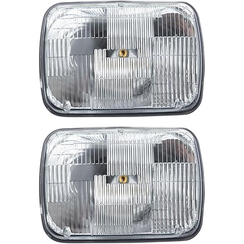 2 Piece Headlight Assembly Set Rectangular Driver & Passenger Side Compatible with Chevrolet, Chevy, Dodge, Ford, GMC, Mazda, Mercury, Mitsubishi, Toyota GM2500110 GM2500112 GM2500141 GM2501141