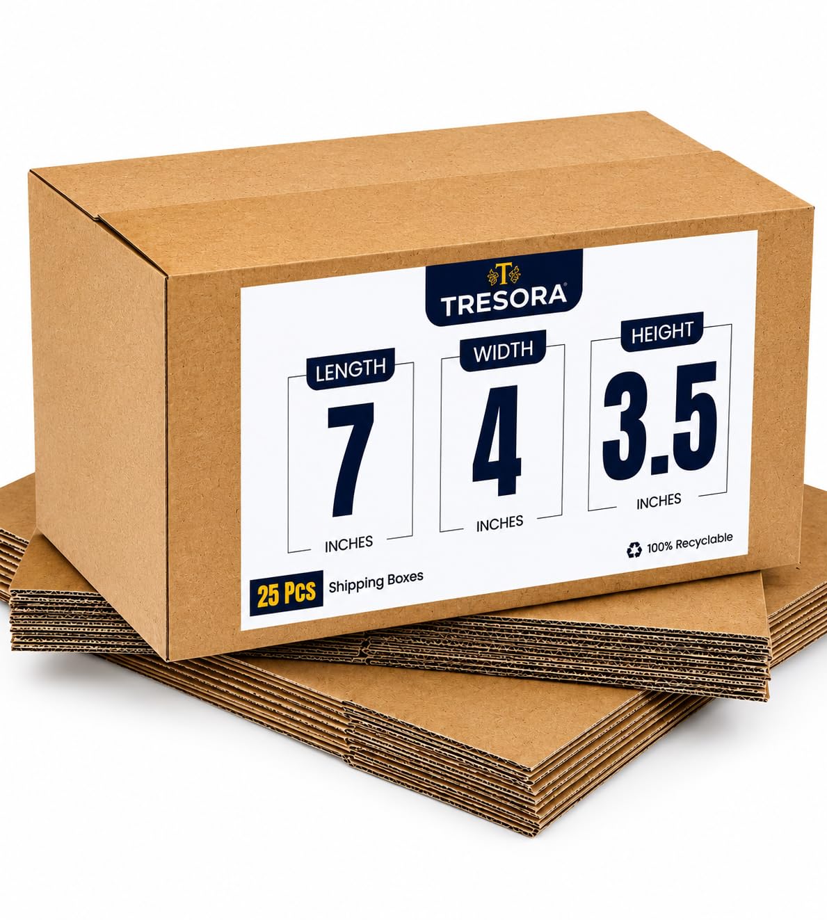 Corrugated Packaging Boxes Brown Cardboard Shipping Carton Boxes Heavy Duty PackingBoxes for Courier Moving Storage E Commerce Gift Packing Office Home Packaging Supplies (7x4x3.5, Pack of 25)-image-44
