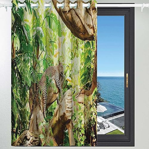 Miniatura 2 de Cortinas de un solo panel, decoración de safari, decoración personalizada, puertas plegables de acordeón, cortinas de oscurecimiento interior para