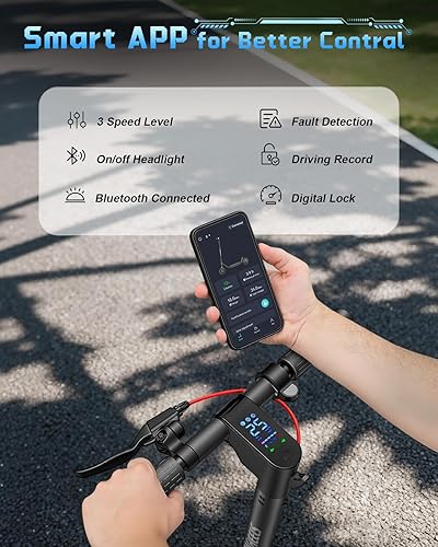 Miniatura 6 de Patinete eléctrico, patinete de 300W con suspensión, 15.5MPH, autonomía de 11 millas, batería de 7500mAh, conducción cómoda, plataforma ensanchada