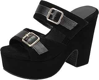 Trending Women's Slip on Sandals Comfy Platform Heel, Chic Look - Must Have Summer Style