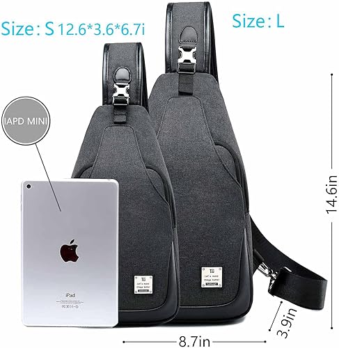 Miniatura 3 de Bolso bandolera pequeño con mochila cruzada sobre el hombro para hombres y mujeres de viaje al aire libre bolso ligero con bandolera en el pecho