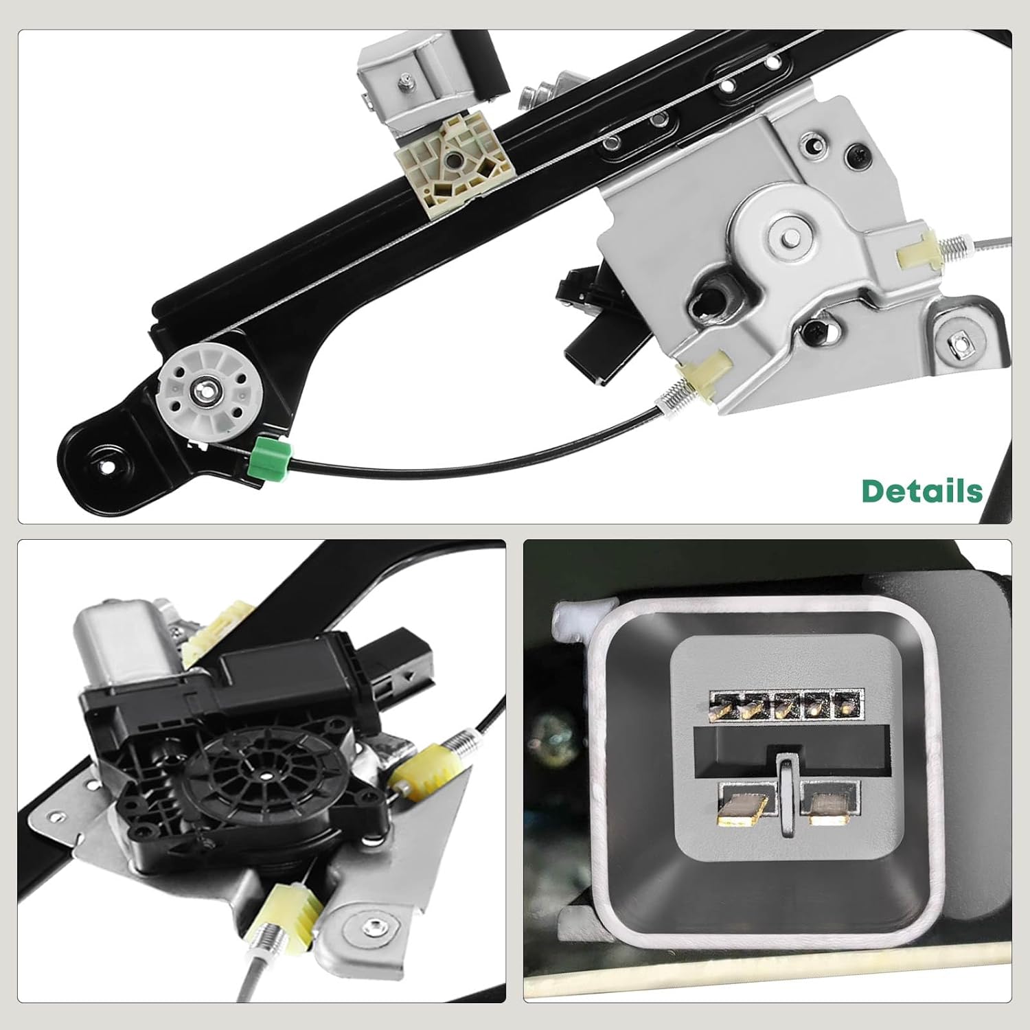 YHTAUTO Front Power Window Regulator Driver Side with 7-Pin Motor Assembly for Cadillac SRX 2010-2015 & Saab 9-4X 2011, Sport Utility