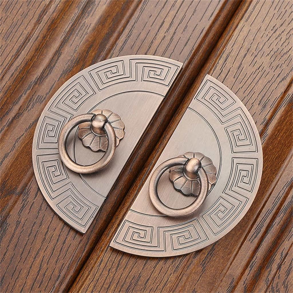 2pc Classic Antique Door Knobs Semicircle Handle Bronze Drawer Pulls European Clothes Cabinet Furniture(Black)