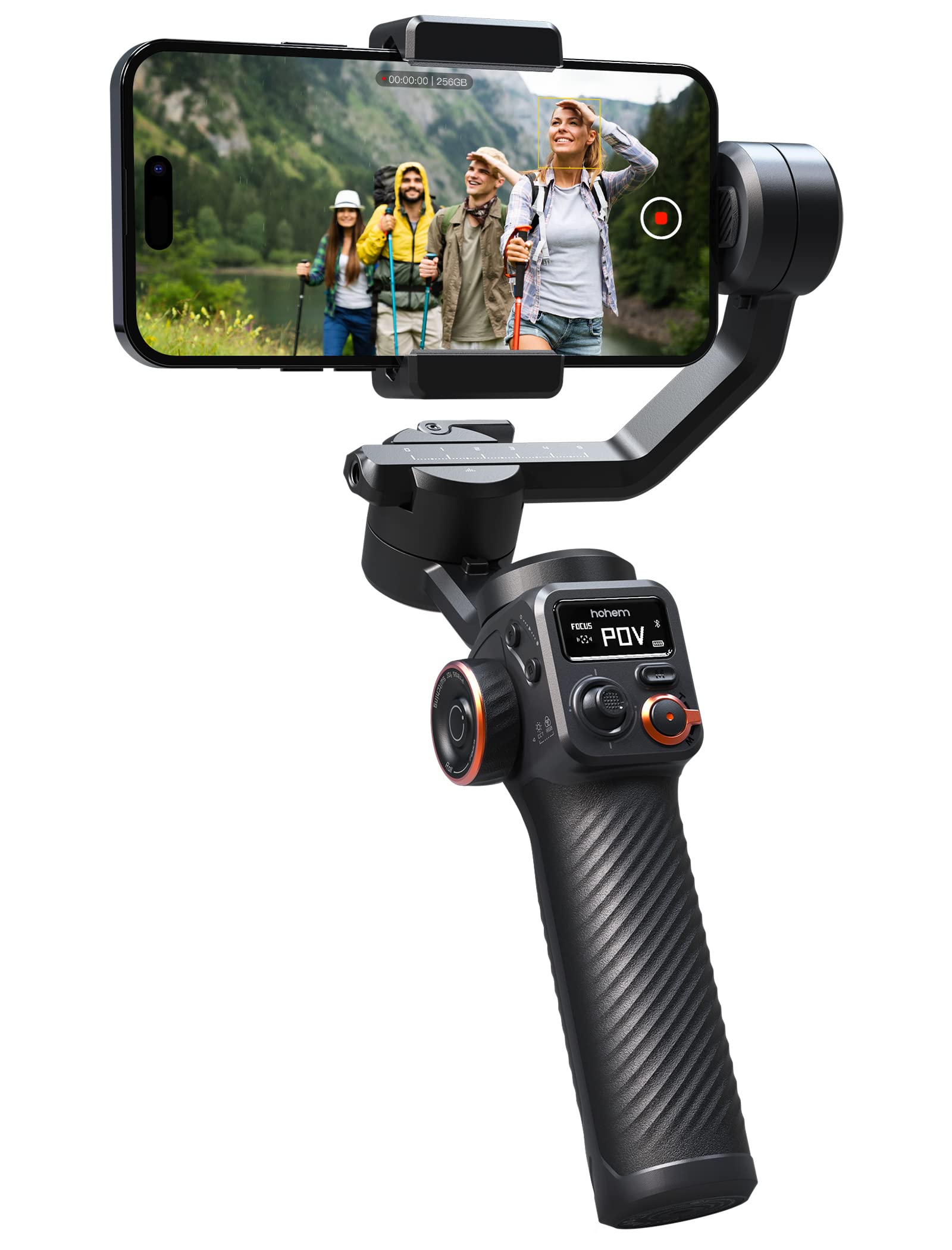 hohem iSteady M6, Gimbal Smartphone, 3-Achsen Handy Stabilisator | für iPhone 15/14/13/12 Pro Max & Android, 360° Rotation, OLED-Display, 400g Zuladung, Handy Gimbal für Volgging