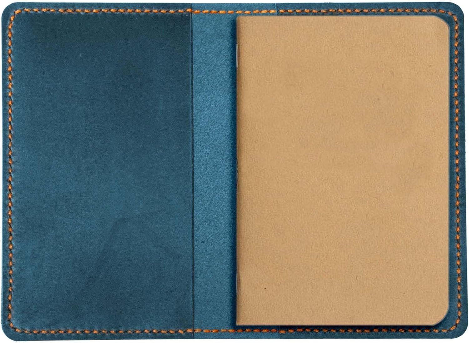 Leather Journal Cover for Moleskine Cahier Notebook Pocket size 3.5" x 5.5" Refillable Pocket Cover (Green)