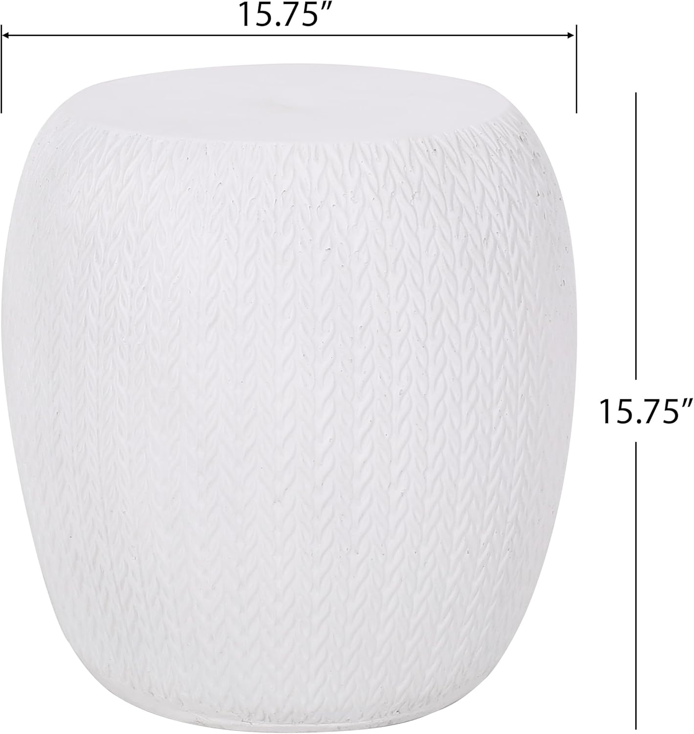 16" Lightweight Concrete Farmhouse Coffee Tables, Rustic Center Table with Modern Design, Modern Outdoor Art Tea Table for Outdoor Patio Decor, Antique White