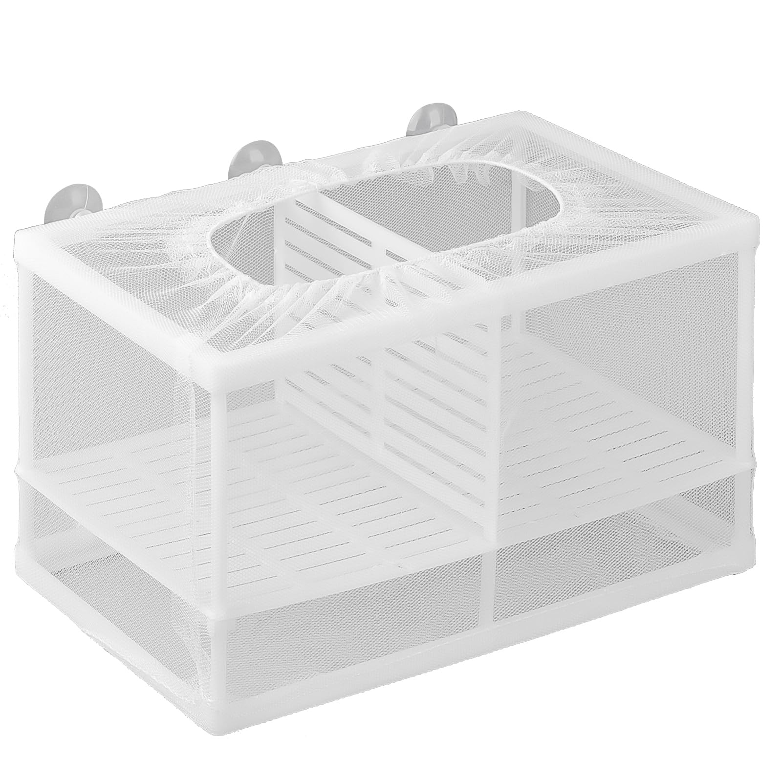 Pawfly Fish Tank Breeder Net Aquarium Fish Breeder Box with Nylon Mesh & Suction Cups Separation Net Large Isolation Fish Fry Hatchery Incubator Hatching Box for Shrimp Betta