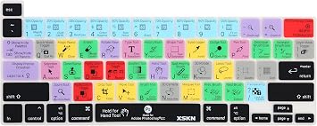 XSKN Photoshop CC اختصارات سيليكون الإنجليزية غطاء لوحة المفاتيح لعام 2019 الجديد MacBook Pro 16 بوصة A2141 و 2020 New MacBook Pro 13.3 بوصة A2338 M1 / A2251 / A2289 مع Touch Bar & amp; Touch ID US Version
