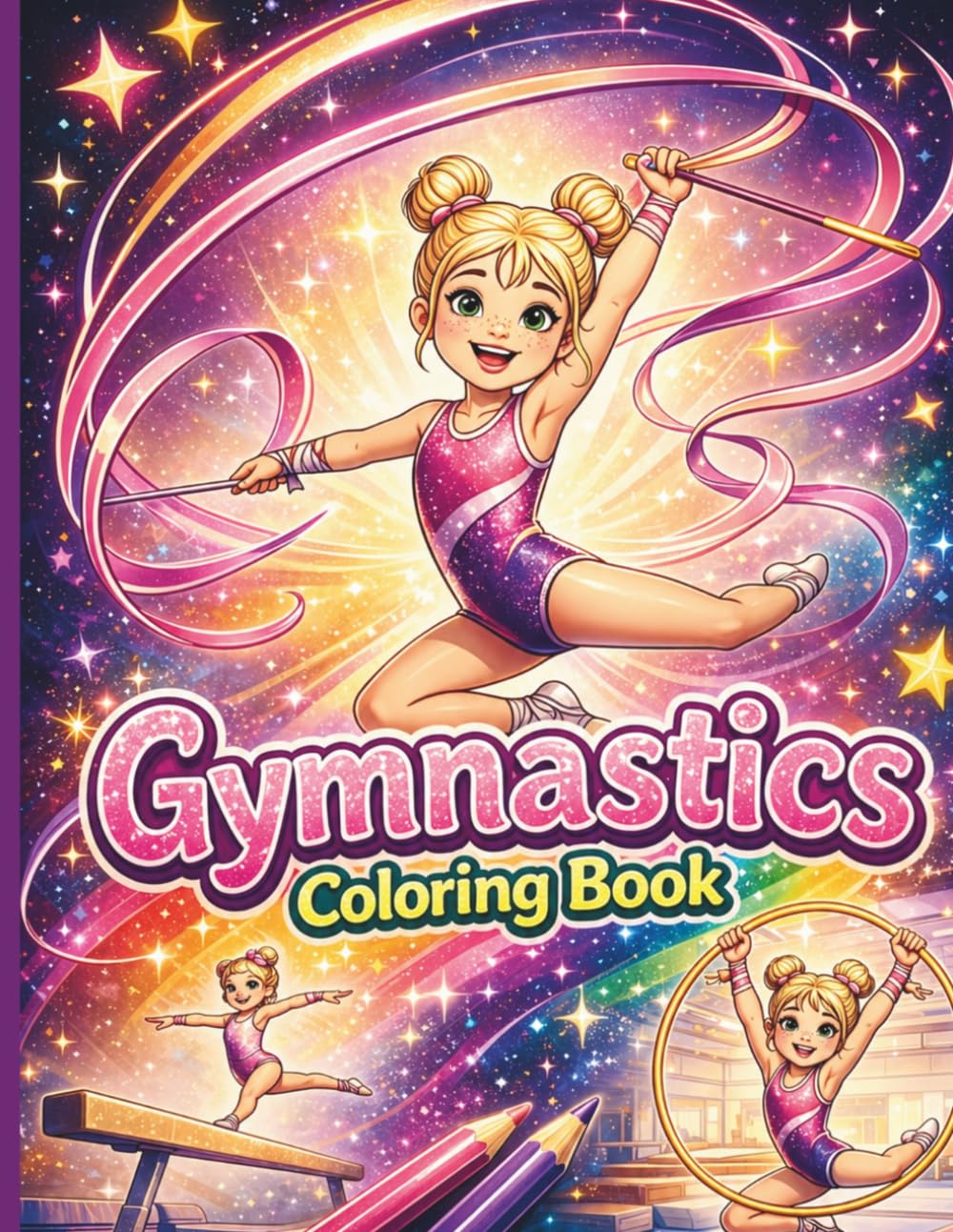 Gymnastic Coloring Book: Fun, Creative & Inspiring Gymnastics Adventures for Kids with Cute Animals and Magical Scenes The Perfect Coloring Book for Future Gymnastics Stars.