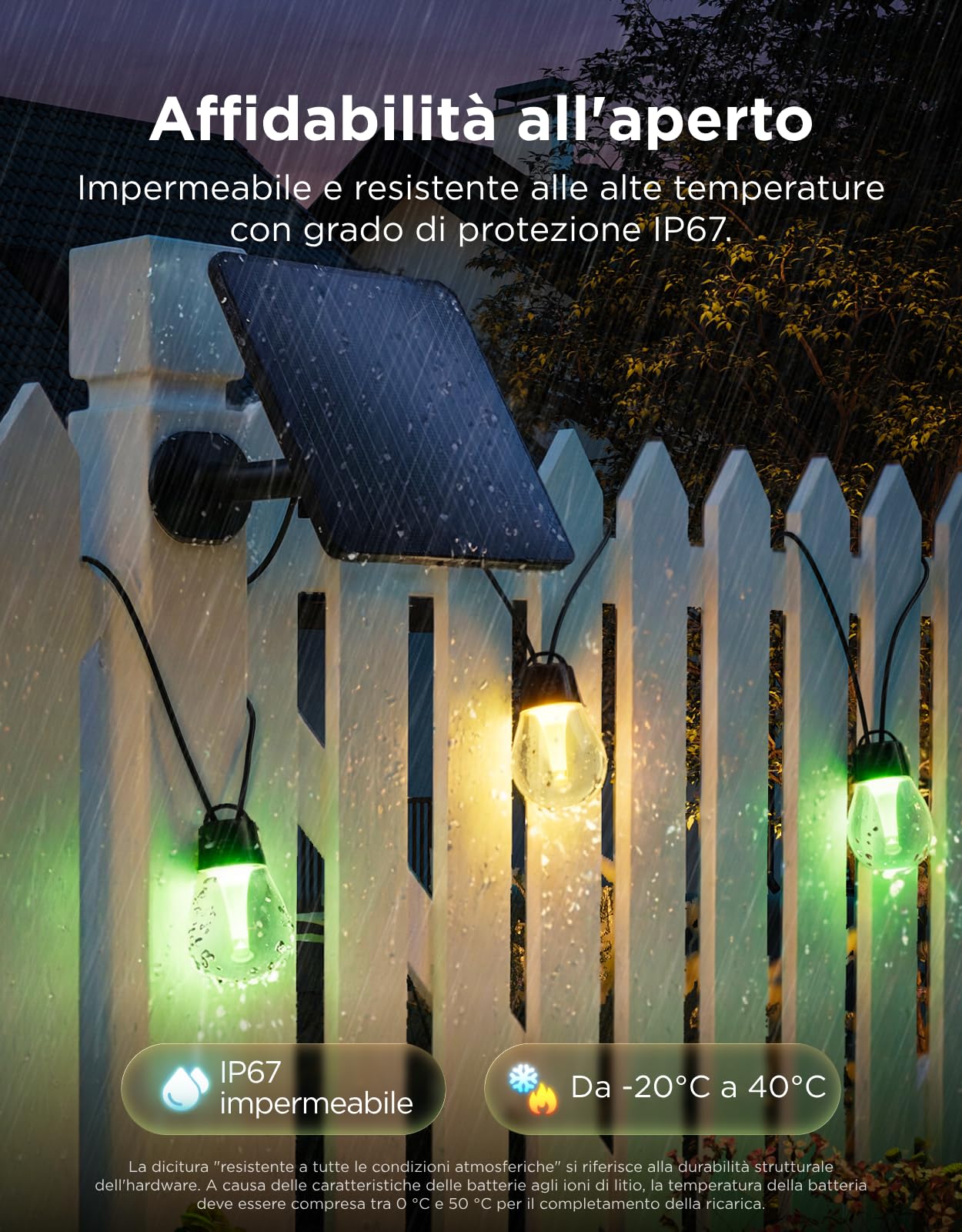 Govee Luci Solari da Esterno 10m, RGBICW con 16 Milioni di Colori, 4800mAh | 112 Modalità e Controllo App, Solo Bluetooth, 8 LED Dimmerabili Infrangibili, IP67 Impermeabile per Giardino, Gazebo, Balcone