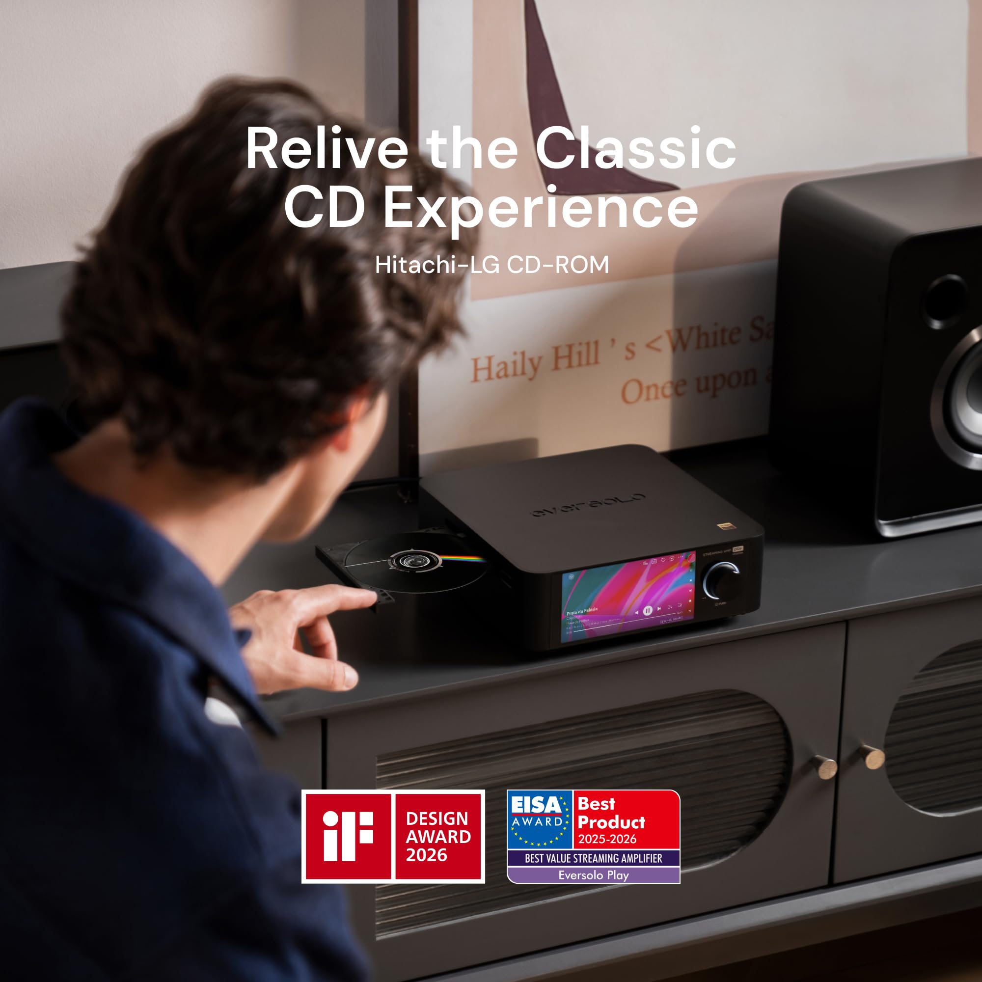EVERSOLO Reproduce Streaming de música Todo en uno con Amplificador, Pantalla táctil de 5.5 Pulgadas, Compatible con corrección de habitación y habitación, transmisión de Marea, Qobuz, Amazon Music y