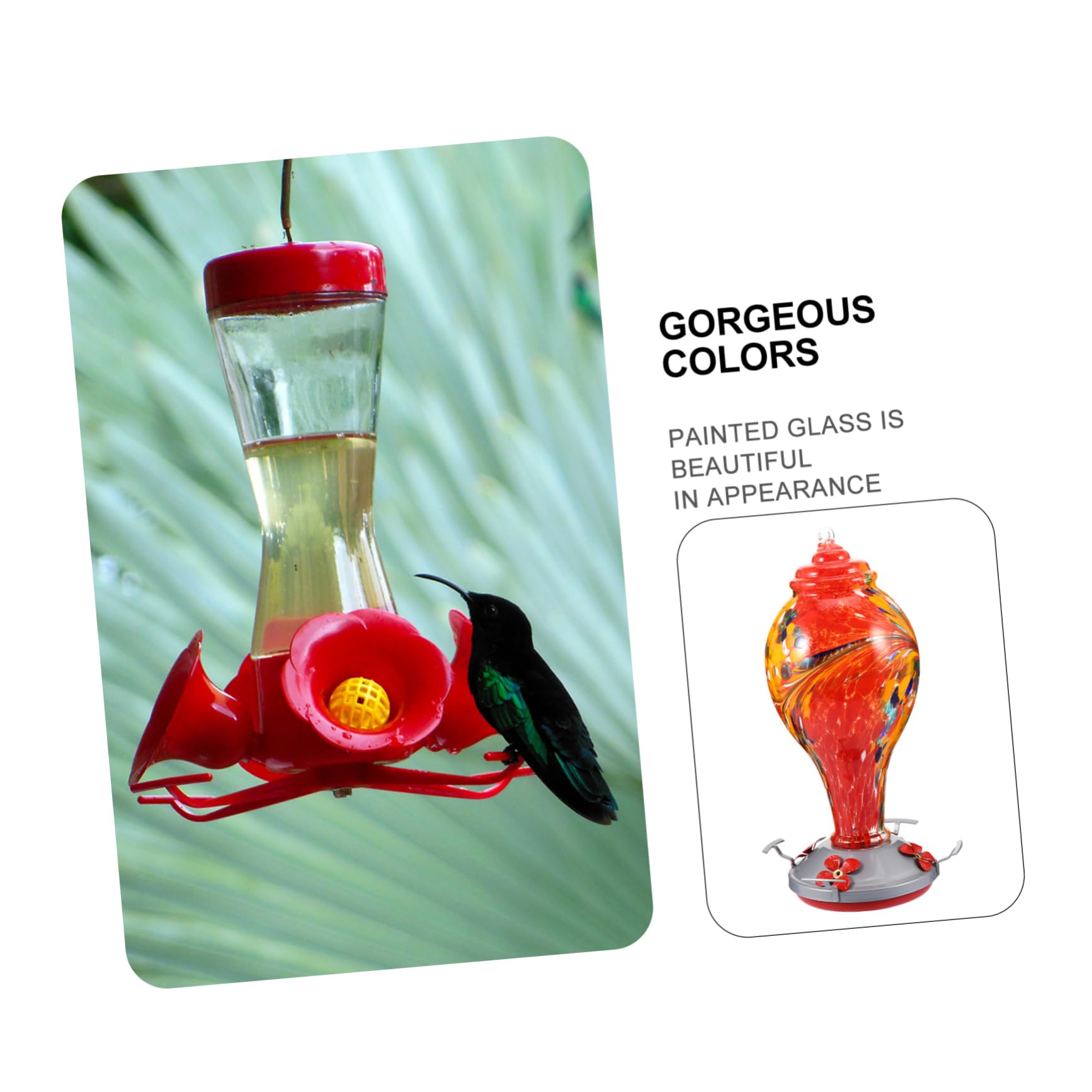 UPKOCH Glas-Hummingbird-futterhaus Hängendes Vogelfutterhaus Für Draußen Geeignet Für Kleine Vögel Wie Kanarienvögel Und Papageien Robustes Und Vogelsicheres Material