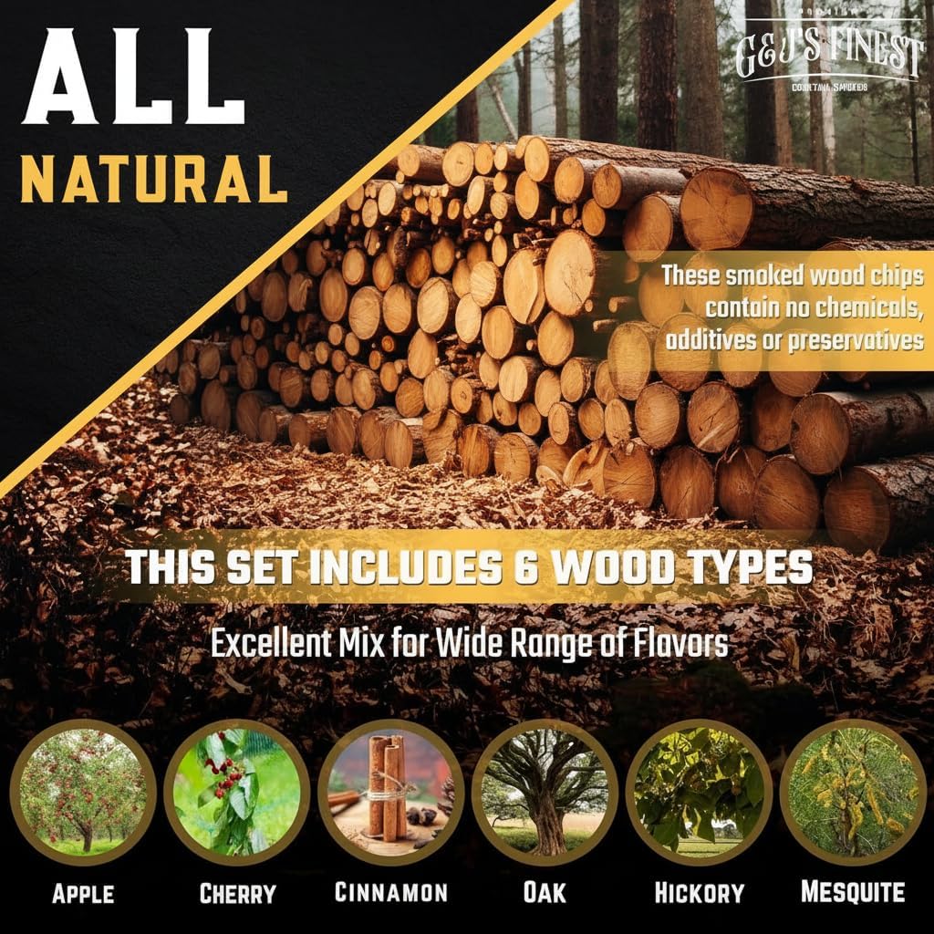 Whiskey Smoker Kit | Cocktail Smoker Kit| Bourbon Smoker Kit| Old Fashioned Smoker Kit with 3-Flame Torch, 6 Wood Chips & Gift Box for Smoking Drinks| Whiskey Gift for Men (No Butane Incl.)