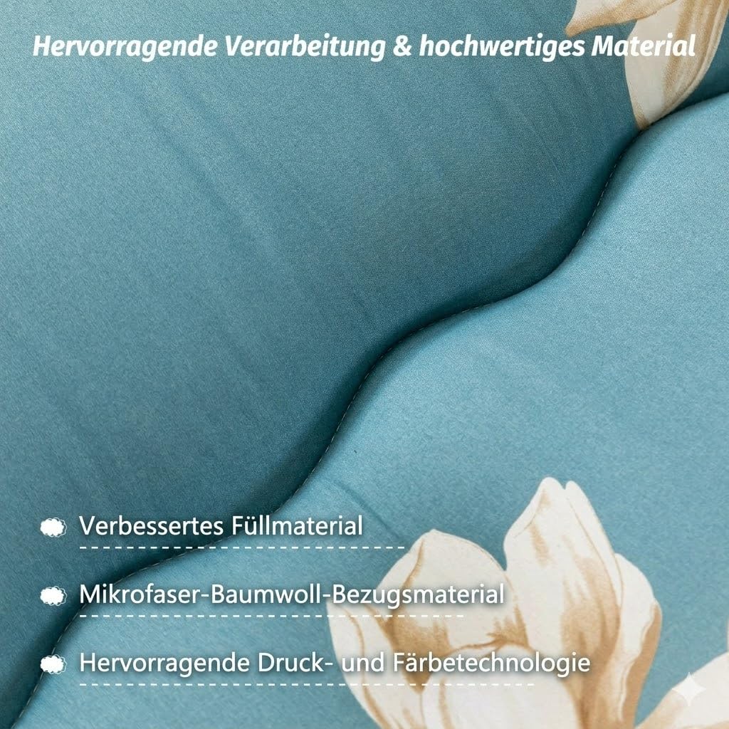 MAXYOYO Japanische Bodenmatratze, Futon-Matratze, Dicke Tatami-Matte, Schlafunterlage, Faltbare Roll-Matratze, Schlafsaal, Matratze, Bodenliege, Kissen, Bett (Blaue Blume, 150 x 200 cm)